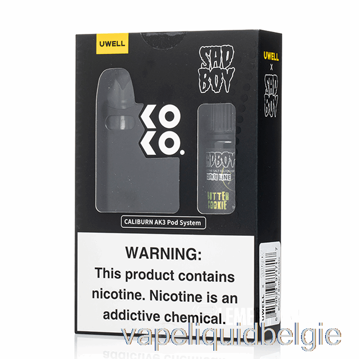 Vape België Uwell X Dv Caliburn Ak3 Kit + 50mg Nic Salt [zwart] Sadboy - Boterkoekje